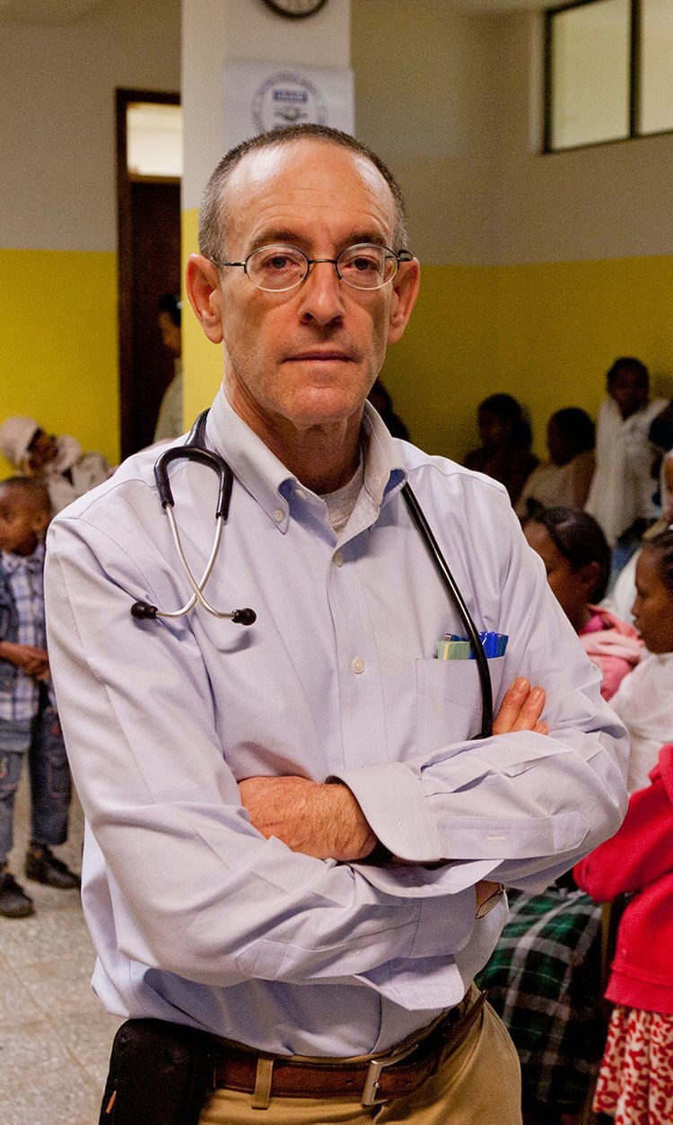 Dr. Rick Hodes examining a young patient